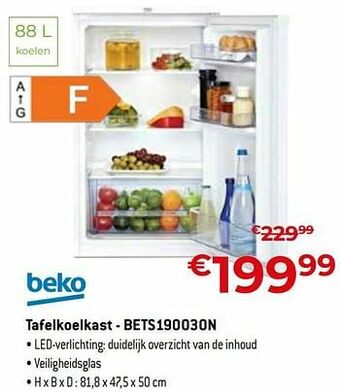 Exellent Beko tafelkoelkast - bets190030n aanbieding