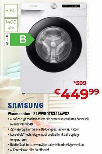Exellent Samsung wasmachine - s1ww80t534aaws2 aanbieding