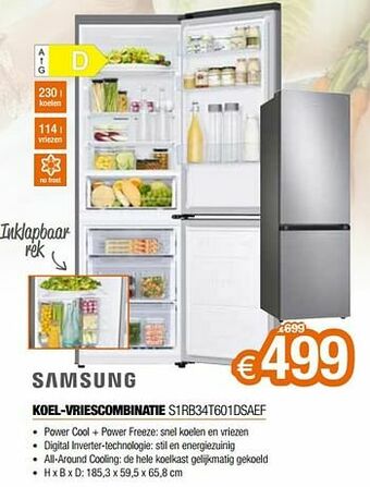 Expert Samsung koel-vriescombinatie s1rb34t601dsaef aanbieding