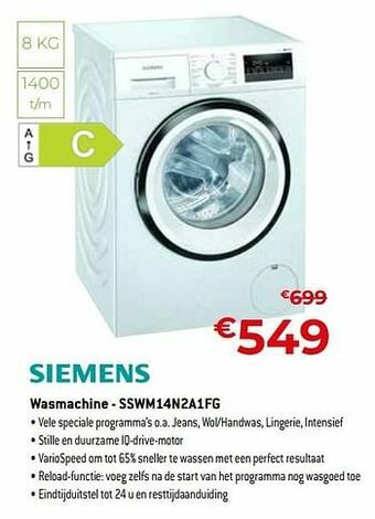 Exellent Siemens wasmachine - sswm14n2a1fg aanbieding