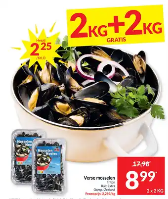 Intermarché Verse mosselen 2x2KG aanbieding