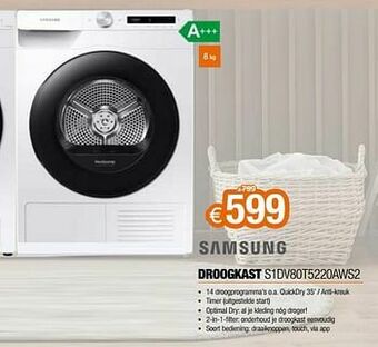 Expert Samsung droogkast s1dv80t5220aws2 aanbieding