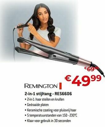 Exellent Remington 2-in-1 stijltang - res6606 aanbieding