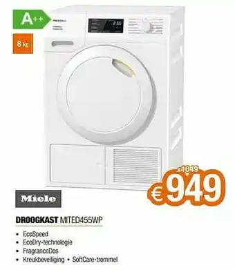 Expert Miele droogkast mited455wp aanbieding