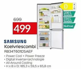 Selexion Samsung koelvriescombi rb34t601dsaef aanbieding