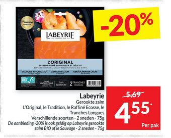 Intermarché Labeyrie gerookte zalm aanbieding