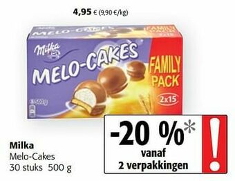 Colruyt Milka melo-cakes aanbieding