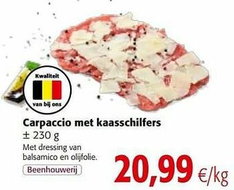 Colruyt Carpaccio met kaasschilfers aanbieding