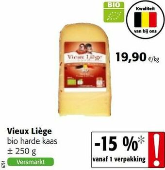 Colruyt Vieux liège bio harde kaas aanbieding