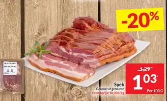 Intermarché Spek gerookt of gezouten per 100G aanbieding