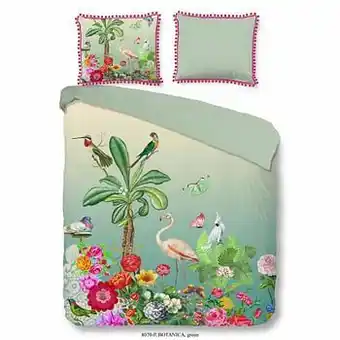Leen Bakker Happiness dekbedovertrek Botanica - groen - 240x200/220 cm - Leen Bakker aanbieding