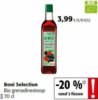 Colruyt Boni selection bio grenadinesiroop aanbieding