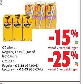 Colruyt Cécémel regular, less sugar of lactosevrij aanbieding