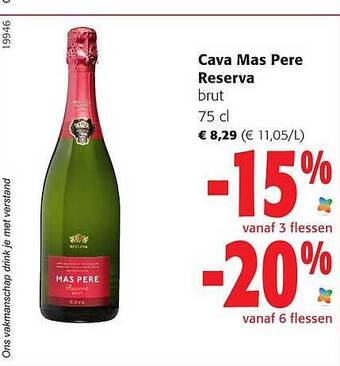 Colruyt Cava mas pere reserva brut aanbieding