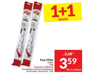 Intermarché Espuña Fuet d'Olot 150G aanbieding