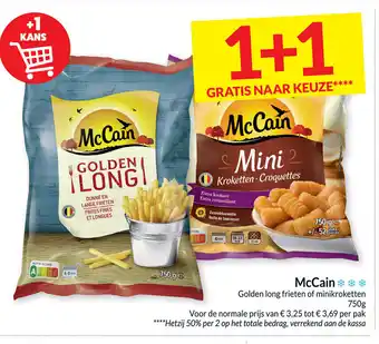Intermarché McCain golden long frieten of minikroketten 750G aanbieding