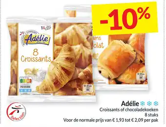 Intermarché Adelie croissants of chocoladekoeken 8 stuks aanbieding