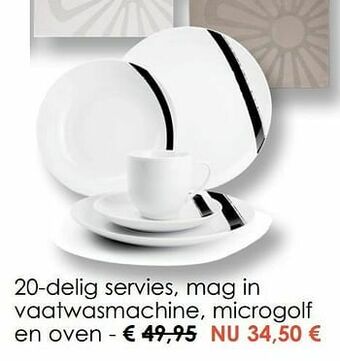 20-delig servies, mag in vaatwasmachine, microgolf en oven