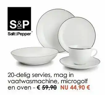 20-delig servies, mag in vaatwasmachine, microgolf en oven