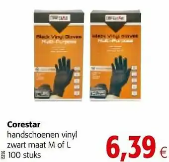 Colruyt Corestar handschoenen vinyl zwart maat m of l aanbieding