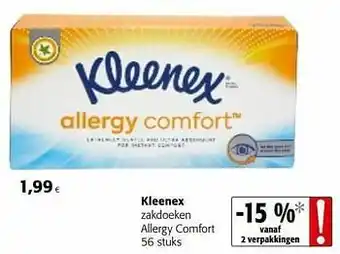 Colruyt Kleenex zakdoeken allergy comfort aanbieding