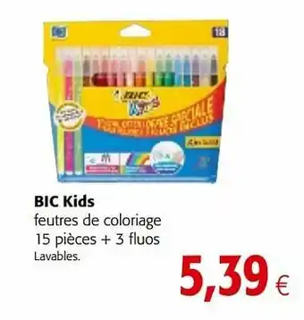 Colruyt Bic kids feutres de coloriage 15 pièces + 3 fluos aanbieding