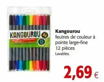Kangourou feutres de couleur à pointe large-fine