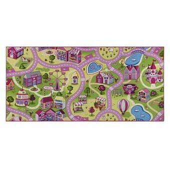 Tapijt Sweet town - roze - 95x200 cm - Leen Bakker