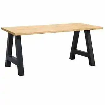 Leen Bakker UMIX boomstamtafel Houston A-poot - 75x160x90 cm - eiken/zwart - Leen Bakker aanbieding