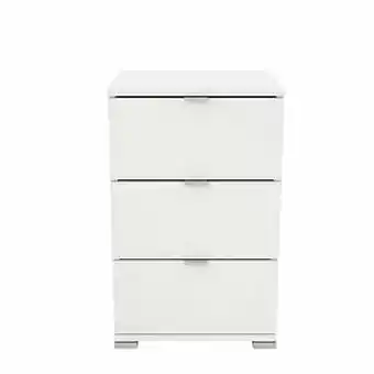 Leen Bakker Demeyere nachtkastje Perfect - 3 lades - eiken/wit - Leen Bakker aanbieding
