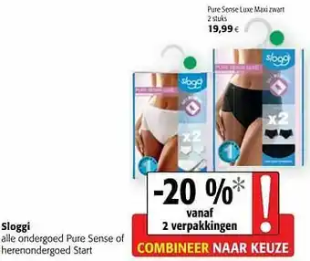 Colruyt Sloggi pure sense luxe maxi zwart aanbieding
