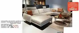 Krea Hoeksalon zoals afgebeeld, incl. elektr. longchair, excl. hoofdsteunen aanbieding