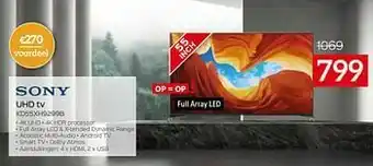 Selexion Sony uhd tv kd55xh9299b aanbieding