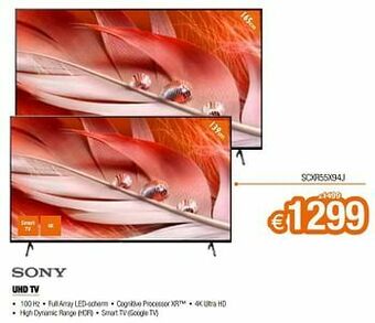 Expert Sony uhd tv scxr55x94j aanbieding