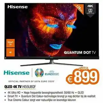 Expert Hisense qled 4k tv hi55u8qf aanbieding