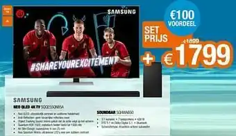 Expert Samsung neo qled 4k tv sqqe55qn85a + samsung soundbar sghwa650 aanbieding