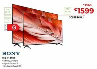 Exellent Sony uhd tv scxr65x94j aanbieding