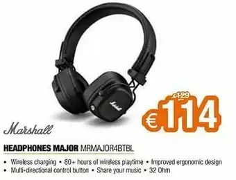Marshall headphones major mrmajor4btbl