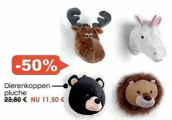 Dierenkoppen pluche