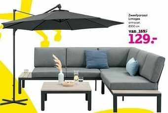 Leen Bakker Zweefparasol limoges aanbieding