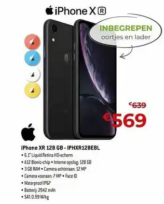 Exellent Apple iphone xr 128 gb - iphxr128ebl aanbieding