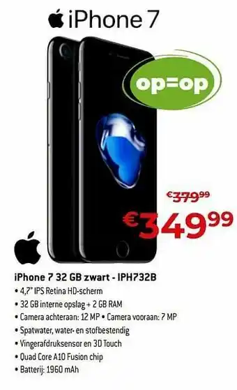 Exellent Apple iphone 7 32 gb zwart - iph732b aanbieding