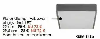 Plafondlamp - wit, zwart of grij
