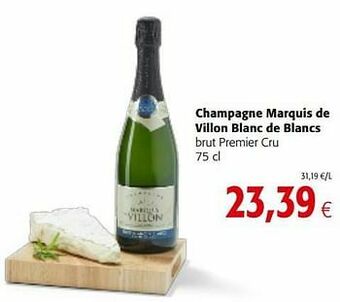 Colruyt Champagne marquis de villon blanc de blancs brut premier cru aanbieding