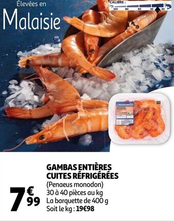 Auchan Gambas Entieres Cuites Refrigerees aanbieding
