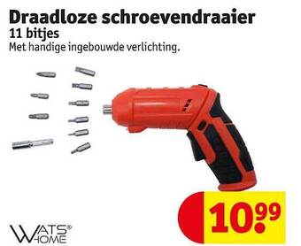 Kruidvat Draadloze schroevendraaier 11 bitjes aanbieding