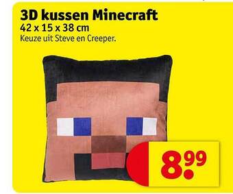 3d kussen minecraft 42x15x38 cm