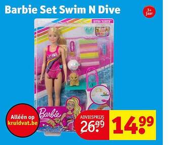 Kruidvat Barbie set swim n dive aanbieding