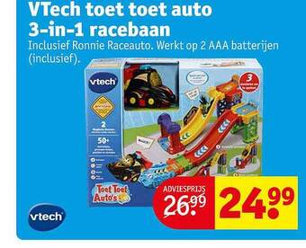 Kruidvat Vtech toet toet auto 3-in-1 racebaan aanbieding