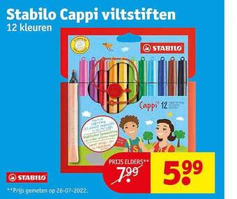 Kruidvat Stabilo cappi viltstiften aanbieding